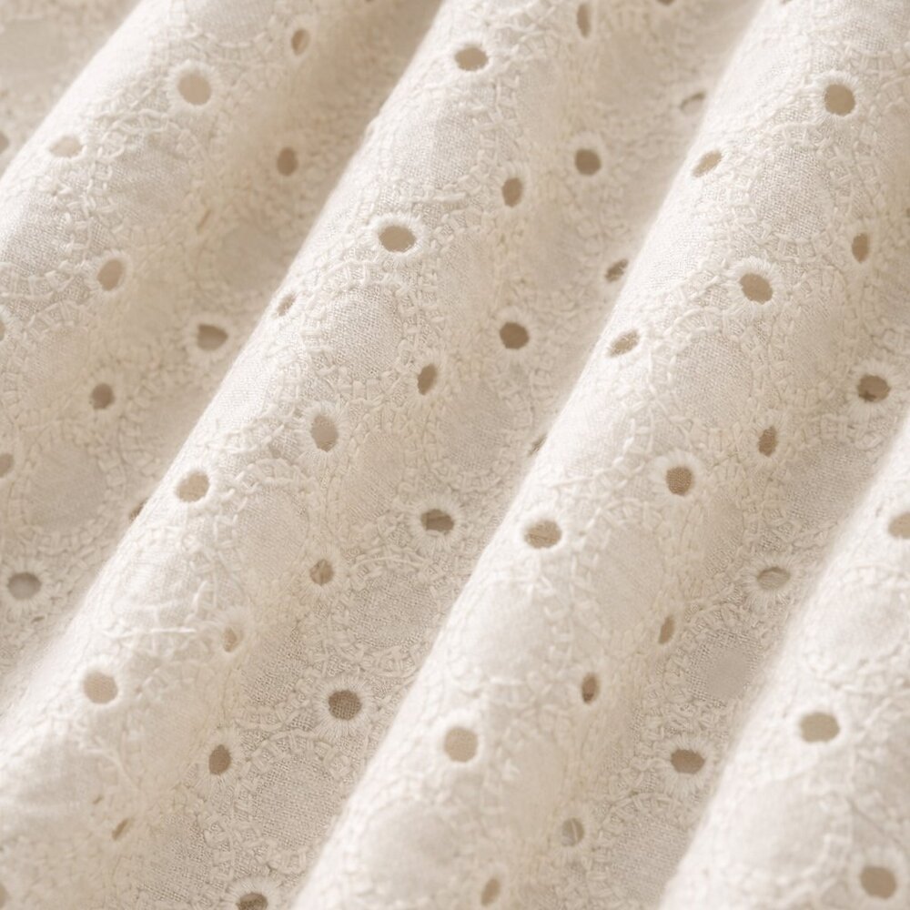 Banana Republic 100% Cotton Eyelet Midi Skirt Cream A-Line Pockets NWT Size 8 - Picture 6 of 6
